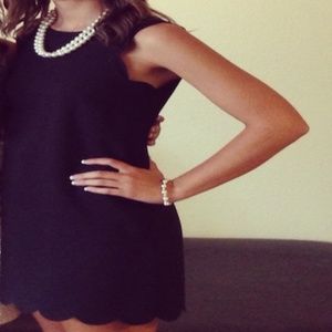 JCREW Scalloped Black dress